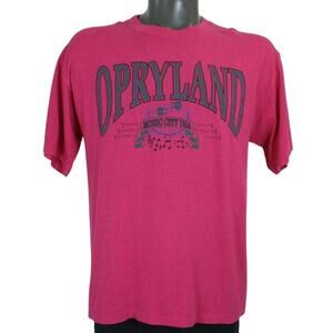 Vintage 90s Nashville Grand ol Opry Pink Striped T-Shirt Large
